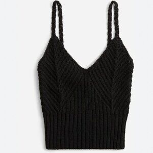 J.Crew Cropped V-Neck Sweater Tank in Black (Size 3X)